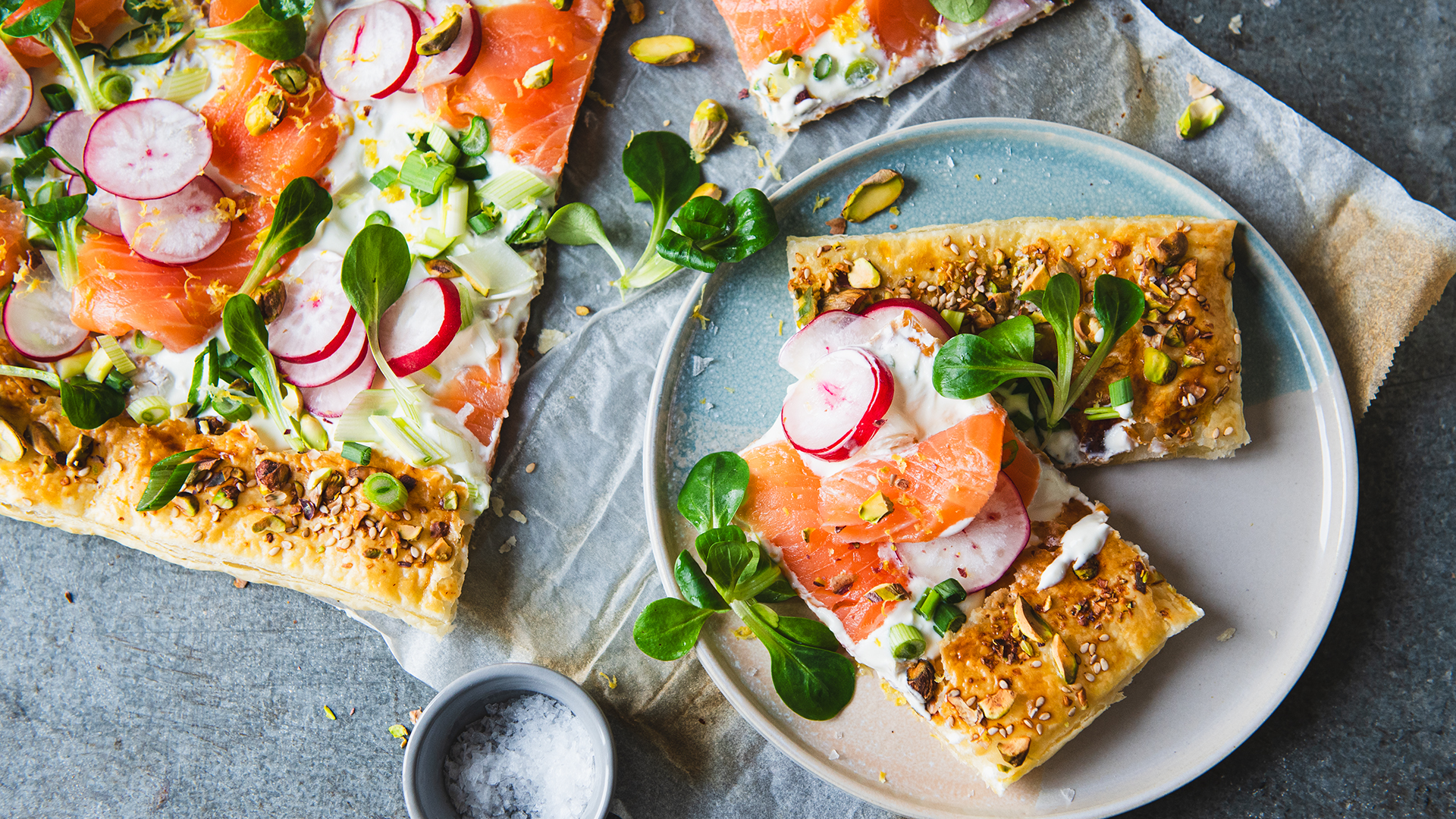 Pistachio Salmon Tart