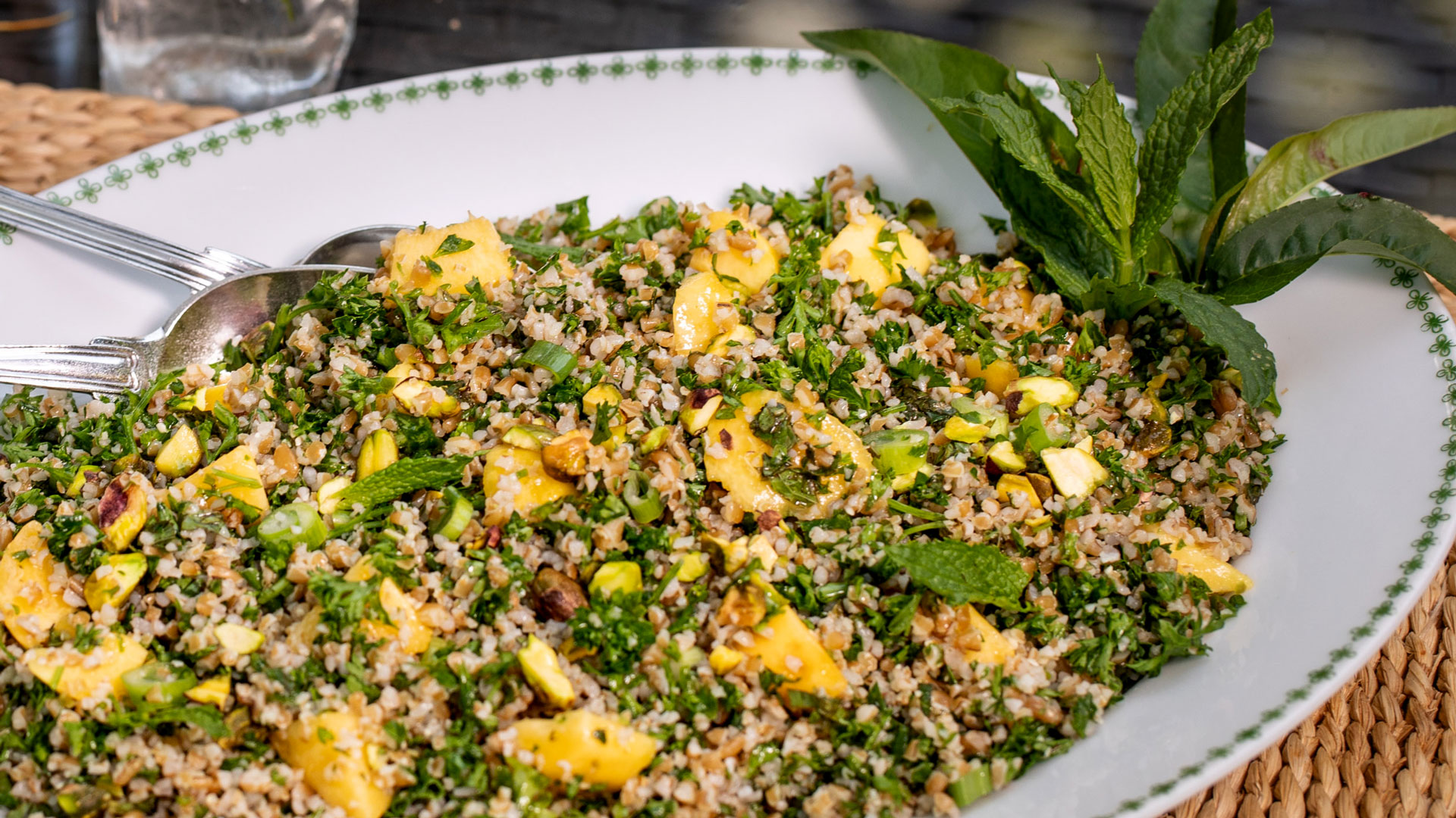 Pistachio Peach Tabbouleh