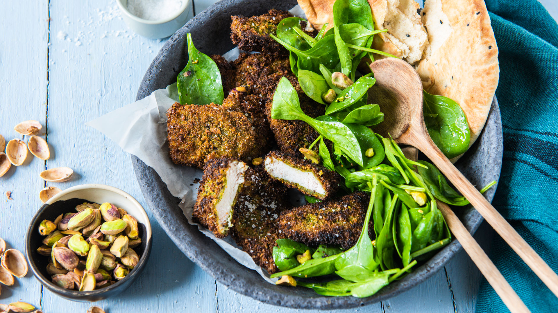 Spinach and Pistachio-crusted Chicken Breast