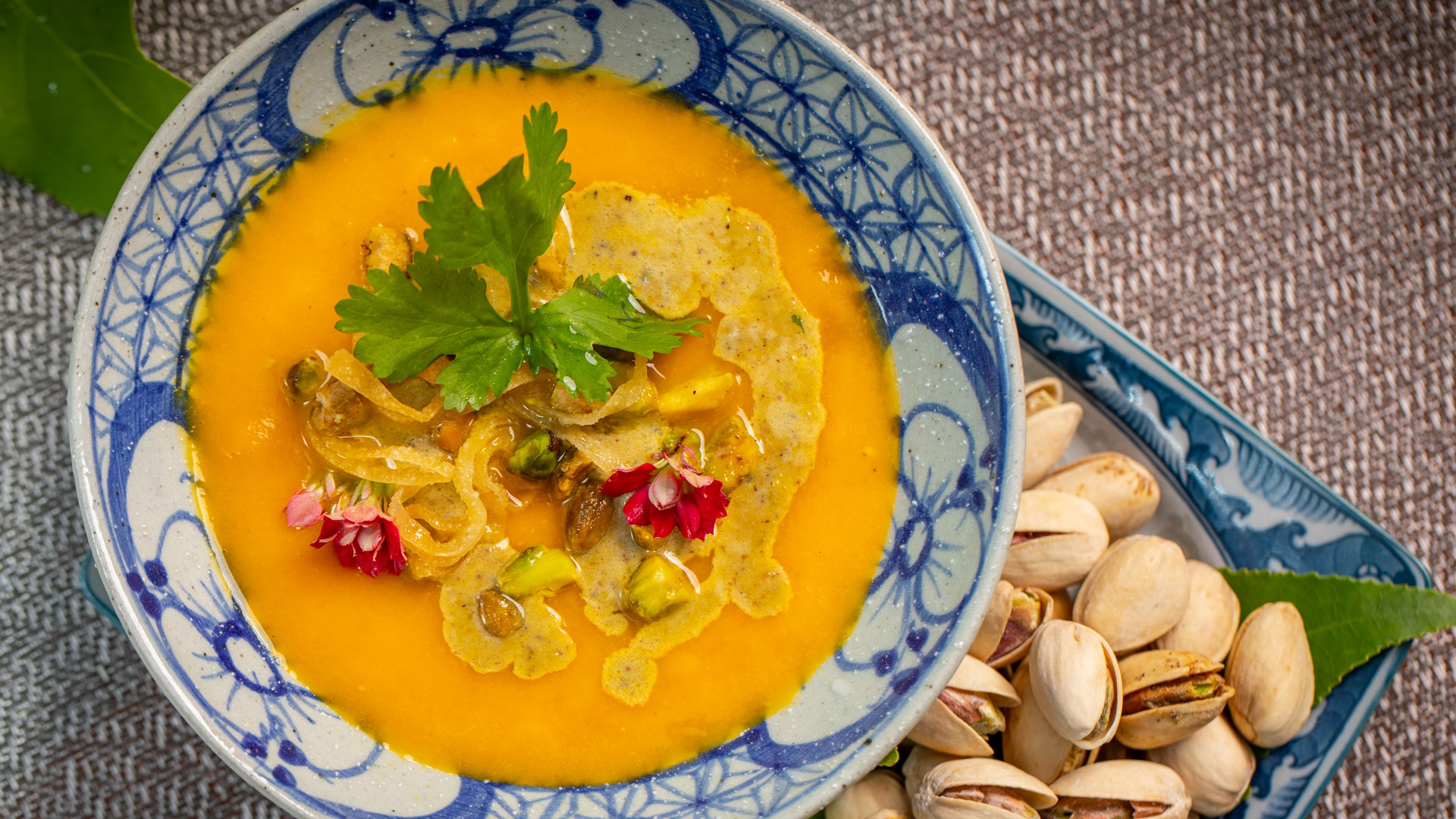 Creamy Carrot Ginger Soup with California Pistachios