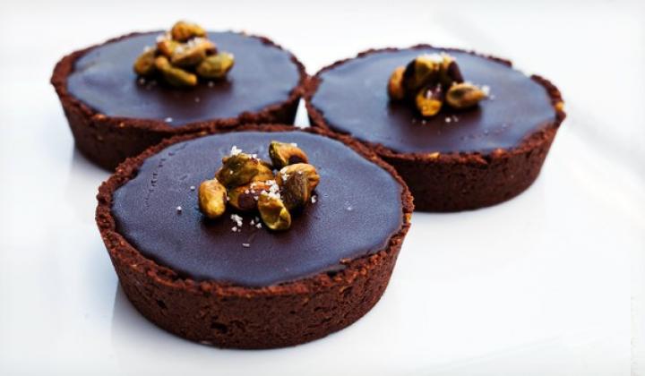 Pistachio Chocolate Tart with Caramel Mascarpone & Ganache By: Chef Lauren Mitterer