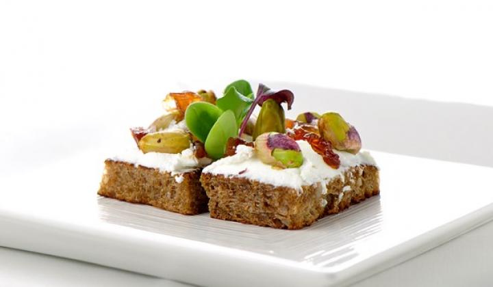 Rye Bread Crouton with Soft Goat Cheese 