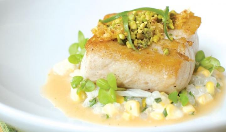 SEA BASS WITH THAI CURRY AND PISTACHIOS 
