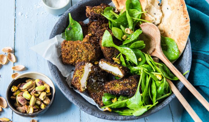 Spinach and Pistachio-crusted Chicken Breast